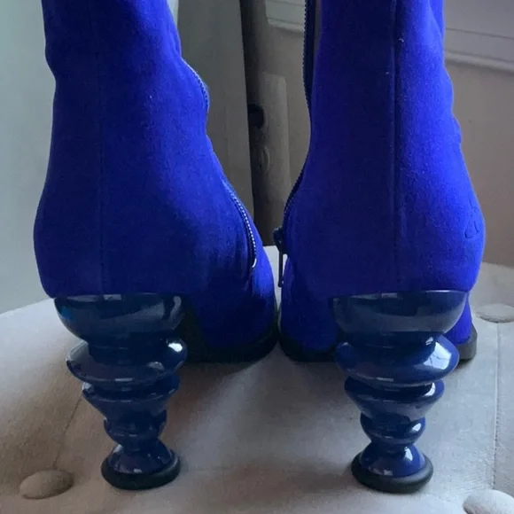 John Fluevog Women's Vibrant Blue Jyoti booties size 9.5 - Picture 7 of 11